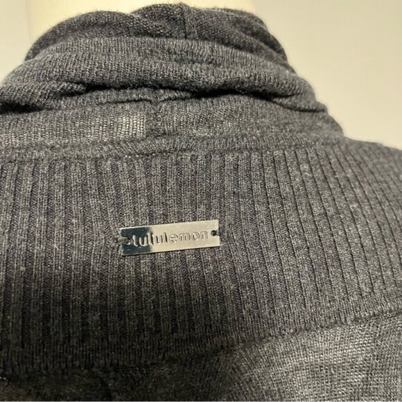 Lululemon Dark Grey Cashmere Blend Express Yourself Open Drape Cardigan size 4 - Picture 3 of 8